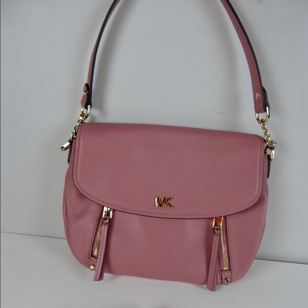 Michael Kors Evie Leather Shoulder Bag Rose Pink